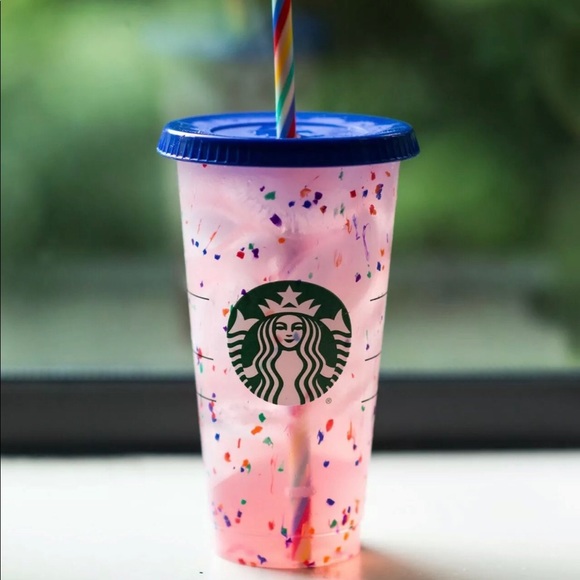 2 Starbucks confetti cups with rainbow straws… - Picture 4 of 12